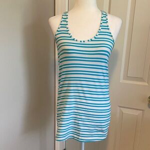 Lululemon Athletica Blue Striped Tank Top